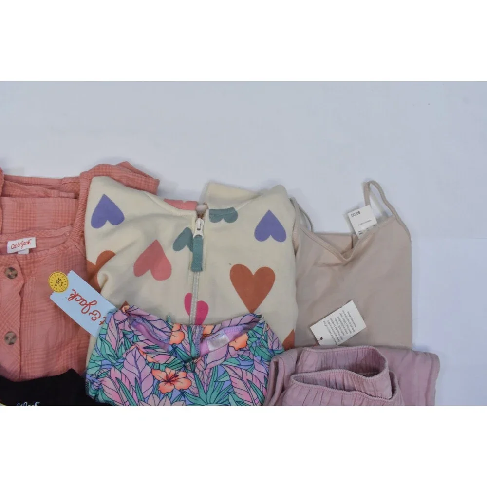 Cat & Jack Bulk Lot Of 10 Girls Size Medium 7/8 Mixed Season Tops Bottoms